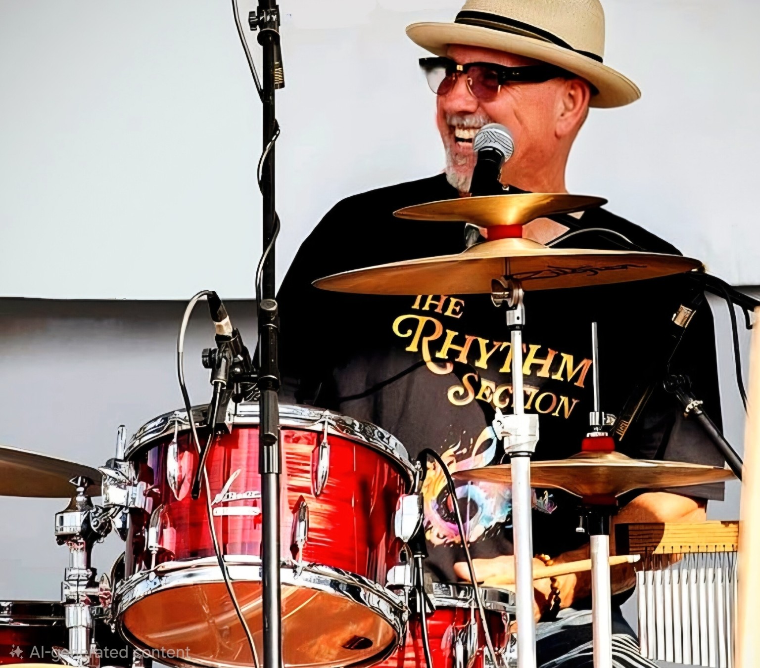 Larry Parsons playing drums