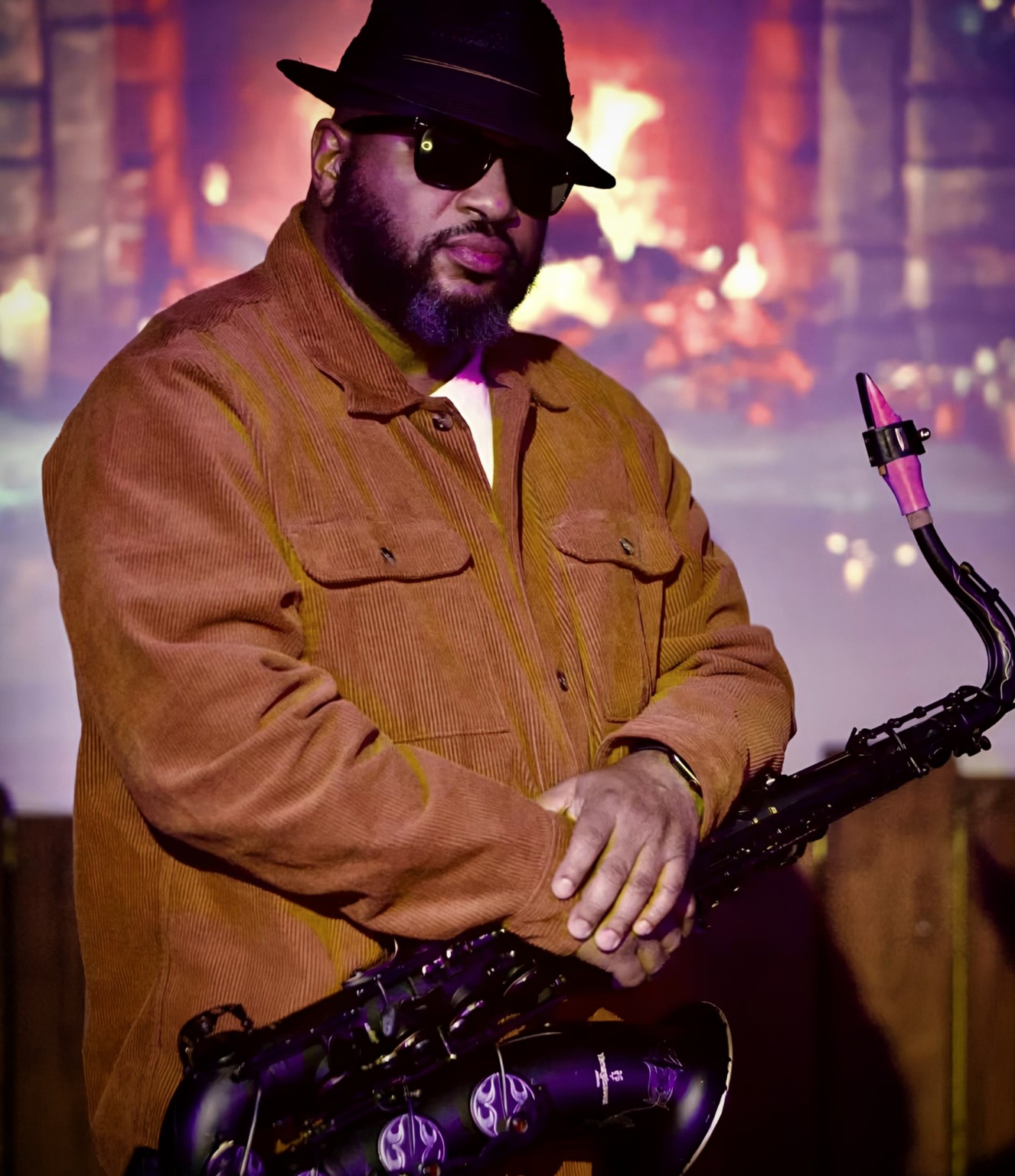Tim Deal with his saxophone